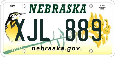 NE license plate XJL889