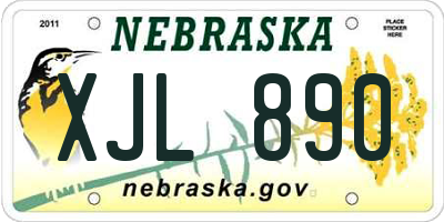 NE license plate XJL890