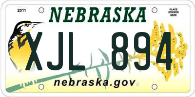 NE license plate XJL894