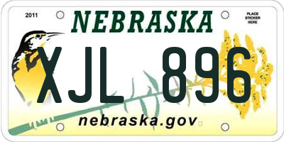 NE license plate XJL896