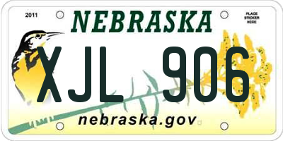 NE license plate XJL906
