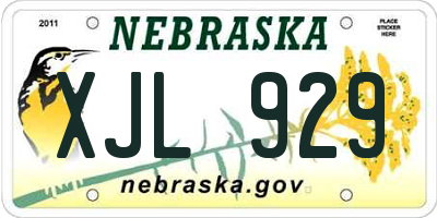 NE license plate XJL929