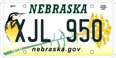 NE license plate XJL950