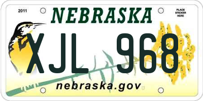 NE license plate XJL968