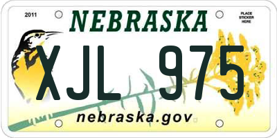 NE license plate XJL975