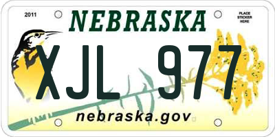 NE license plate XJL977