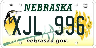NE license plate XJL996