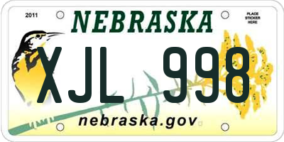 NE license plate XJL998
