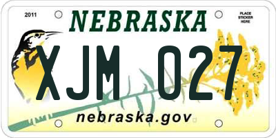 NE license plate XJM027