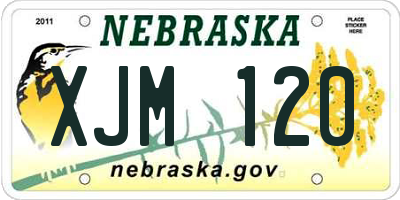 NE license plate XJM120