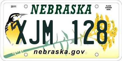 NE license plate XJM128