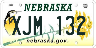 NE license plate XJM132