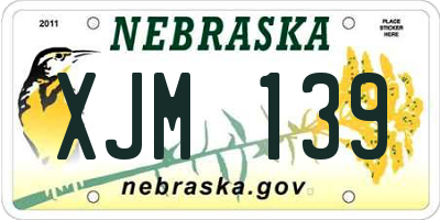NE license plate XJM139