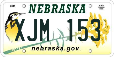 NE license plate XJM153