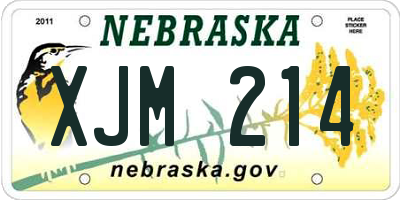 NE license plate XJM214