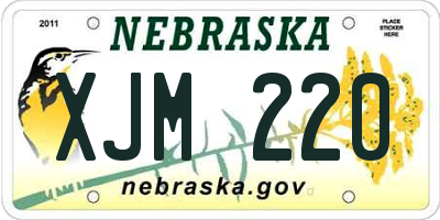 NE license plate XJM220