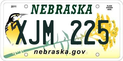 NE license plate XJM225