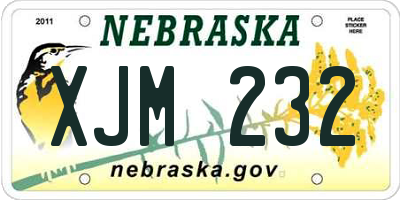 NE license plate XJM232