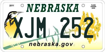 NE license plate XJM252