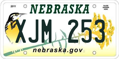 NE license plate XJM253