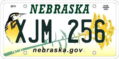 NE license plate XJM256