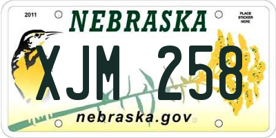 NE license plate XJM258