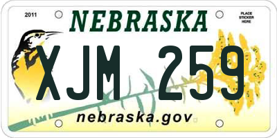 NE license plate XJM259
