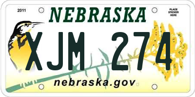 NE license plate XJM274