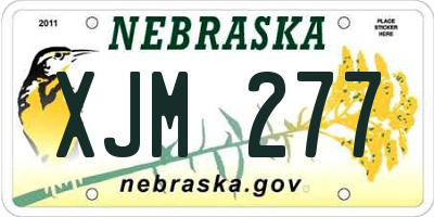 NE license plate XJM277