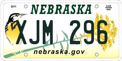 NE license plate XJM296
