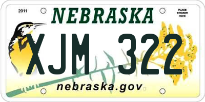 NE license plate XJM322