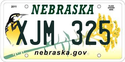 NE license plate XJM325