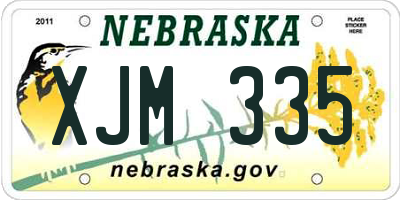 NE license plate XJM335