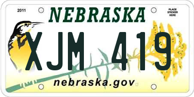 NE license plate XJM419