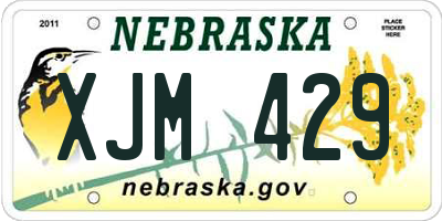 NE license plate XJM429