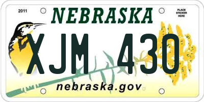 NE license plate XJM430