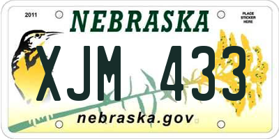NE license plate XJM433