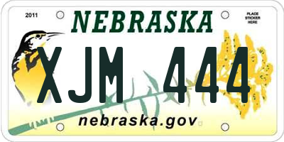 NE license plate XJM444