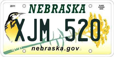 NE license plate XJM520
