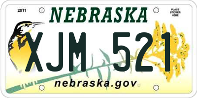 NE license plate XJM521