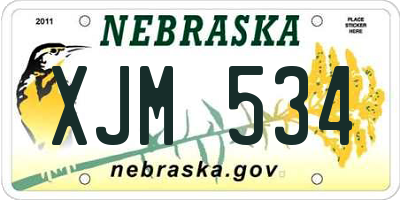 NE license plate XJM534