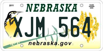 NE license plate XJM564