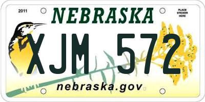 NE license plate XJM572