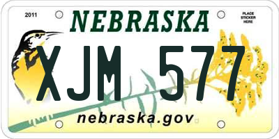 NE license plate XJM577