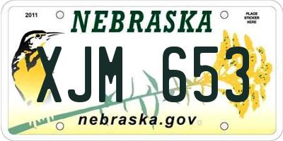 NE license plate XJM653