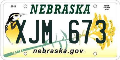 NE license plate XJM673