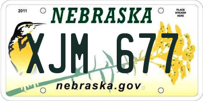 NE license plate XJM677