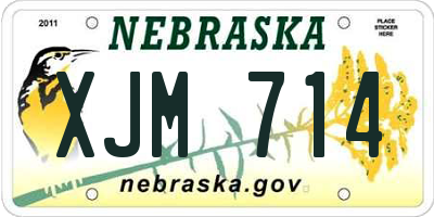 NE license plate XJM714