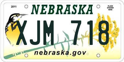 NE license plate XJM718