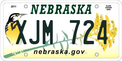 NE license plate XJM724